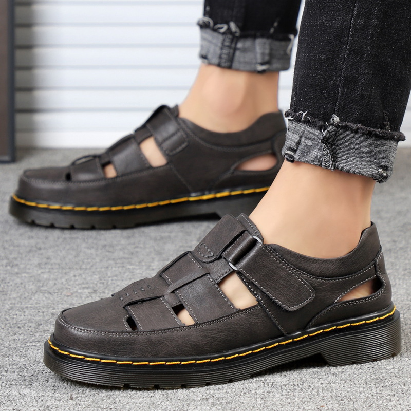 GENUINE LEATHER BREATHABLE THICK-SOLED OUTDOOR SANDALS